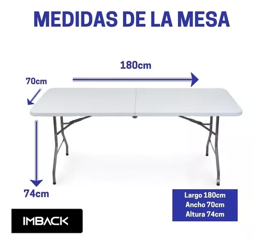 Mesa Picnic Plegable 1.80 Mts Blanca