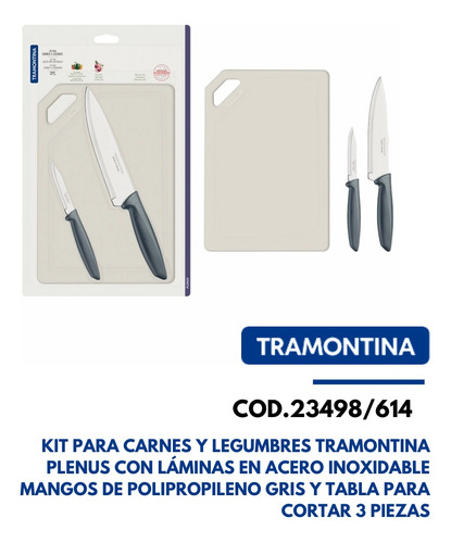 23498614 Tramontina Kit Para Carnes Y Legumbres 3un Plenus