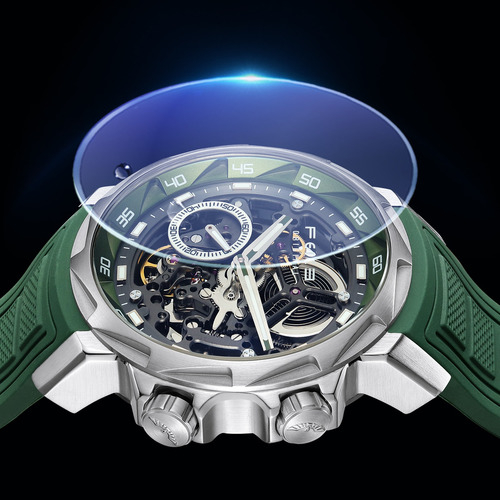Reloj Skeleton Auto Feice Fm511 Para Hombre, 5 Atm, Correa D