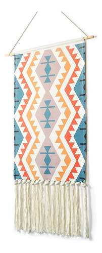 Tapiz Decorativo Boho Deco Ético Para Colgar Rombos Colores