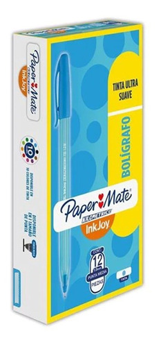 Pack 12 Bolígrafos Paper Mate Kilométrico 100st Turquesa