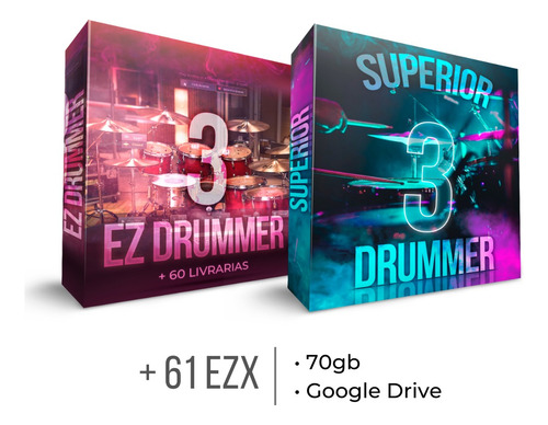 Ezdrummer 2 + Superior Drummer 3.2.2 + 53 Ezx + Midi Pack