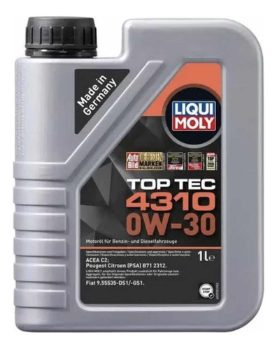 Aceite Liqui Moly Top Tec 4310 0w30 Sintetico 1l.