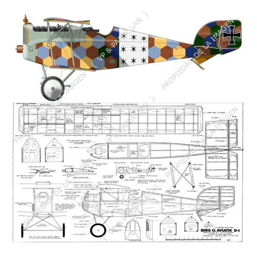Plano Rc Aviatik D-1  - Archivo Pdf (retirar X Domicilio)