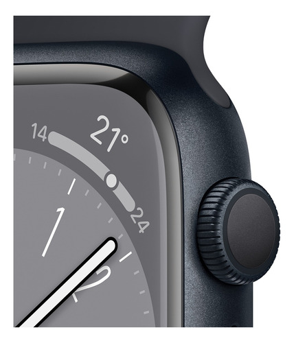 Imagen 3 de 9 de Apple Watch Series 8 GPS - Caja de aluminio medianoche 45 mm - Correa deportiva medianoche - Patrón