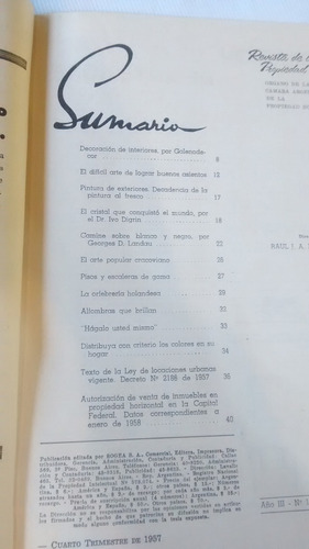 Imagen 3 de 3 de Revista De La Propiedad Horizontal - Año Iii Nº 11 1958