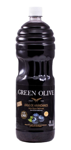 Imagen 1 de 6 de Jugo De Arándanos C/chia Y Stevia 6un X 1.5 Lt Green Olive