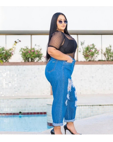 Imagem 7 de 7 de Lançamento Calça Jeans Mom Plus Size 46 Ao 54 Super Estilosa