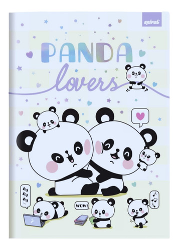 Caderno Capa Dura Escolar Brochura Desenho Infantil Panda
