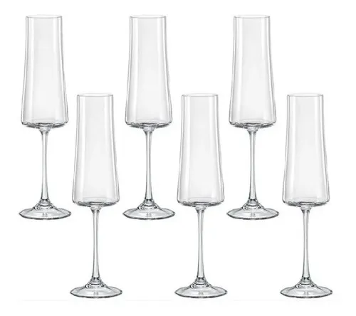 6 copas de champán de cristal de 210 ml de la línea Xtra Bohemia