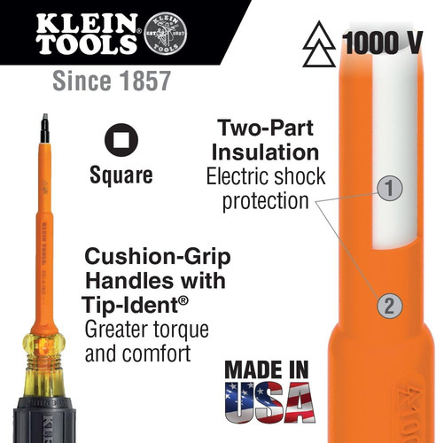 Destornillador Aislado Klein Tools 662-7-ins 2 Con Vástago 7