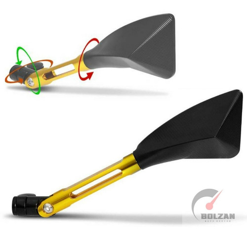 Retrovisor Pirâmide Tipo Rizoma Ninja 300 Com Adaptadores