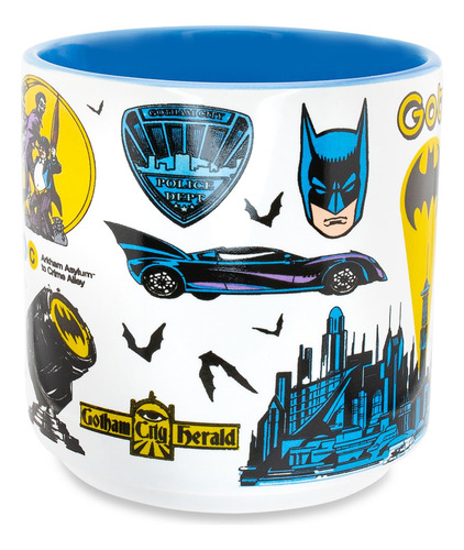 Caneca Dc Comics Batman Allover Print 380 Ml Em Cerâmica