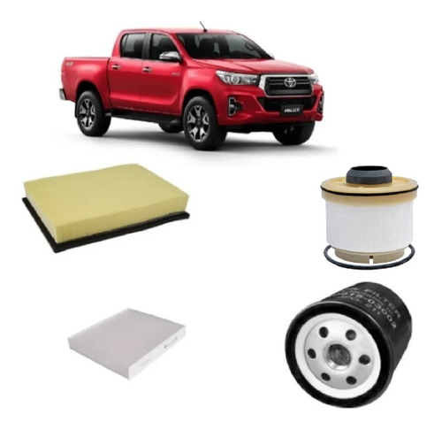 Kit De Filtros Toyota Hilux 2.8 2016 En Adelante (1gd)