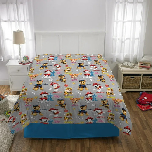 Set De Edredón Para Niños Paw Patrol, 2 Piezas, Reversible Color Diseño De La Tela Paw Patrol