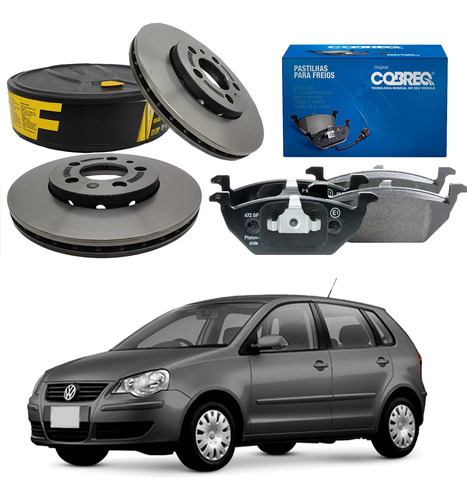 Kit Disco Pastilha Freio Dianteiro Polo Sedan 1.6 2009