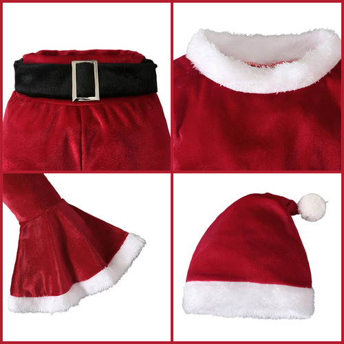 Set De Ropa Navideña Para Niños, Disfraz De Papá Noel, 4 Uni