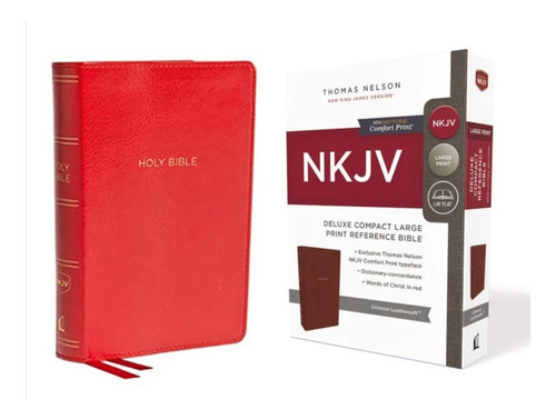 Imagen 1 de 5 de Biblia En Inglés New King James Deluxe Tamaño Compacto Rojo