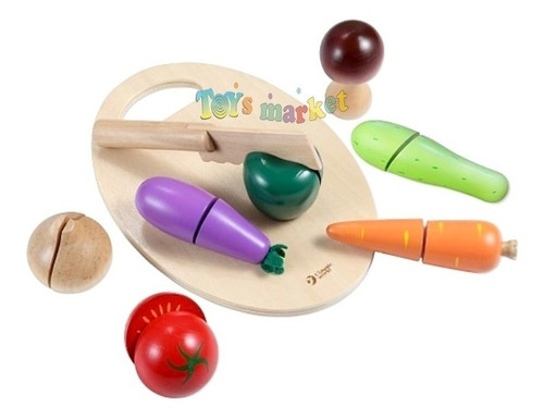 Imagen 2 de 6 de Verduras O Frutas De Madera Con Abrojos Cortar Classic World