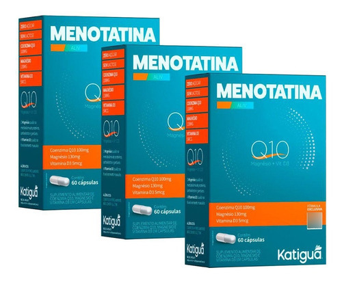 Kit 3 Menotatina Coq10 + Magnésio E D3 60 Cápsulas - Katiguá
