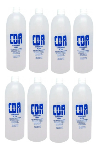 Kit C/8 Álcool Isopropílico Cda 1l (isopropanol)