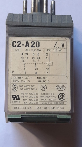 Relé Releco C2-a20- 8 Pines-10a.-ac230v