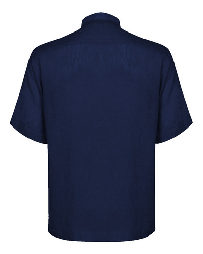 Imagen 2 de 10 de Camisas De Hombre Lino Manga Corta Cuello Mao