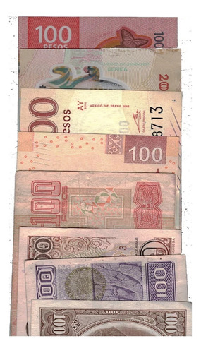 Billete 100 Pesos Mexico  Colección 9 Piezas