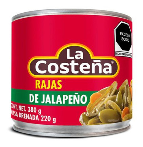 Chiles La Costeña Jalapeños En Rajas 4pzs 380g C/u