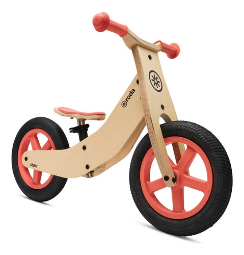 Bicicleta Aprendizaje Madera Rosada Roda Clasica Juguete 