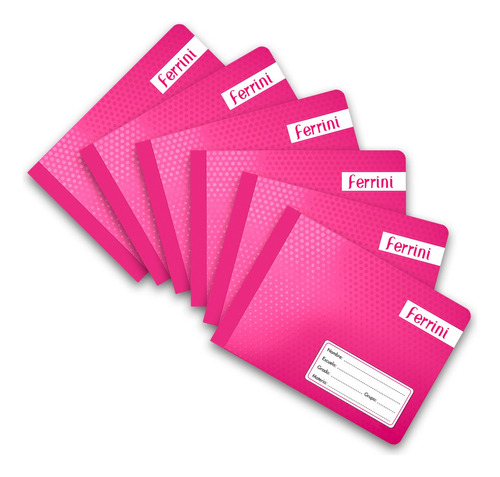 Cuadernos Cosidos Italiano Ferrini Libreta 100h Raya 6 Pack Color Rosa