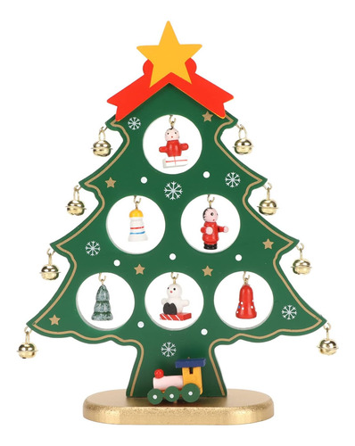 Mini Decoración De Mesa De Madera Para Árbol De Navidad