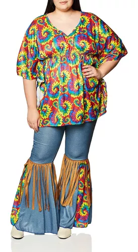 Disfraz De Chica Hippie Talla Grande Para Mujer Talla G