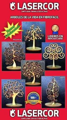 Imagen 7 de 7 de 60 Árboles De La Vida Fibrofacil Madera Souvenir Pintar 15cm