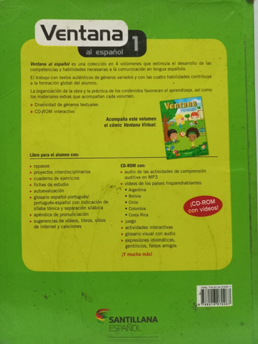 Livro Adriana Pedro De Almeida Ventana 1 Al Espanol Com Cd Rom (Usado)
