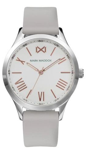 Reloj Mark Maddox Mujer Coleccion De Lujo Color De La Correa Gris Color Del Bisel Plateado Color Del Fondo Blanco
