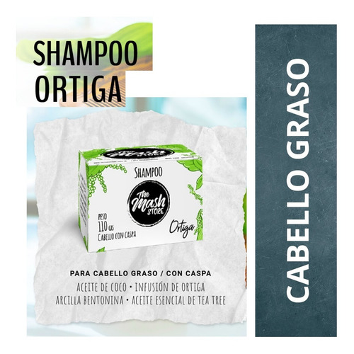 Imagen 1 de 10 de Shampoo Sólido 100% Natural The Mash Store - Ortiga X 110 G