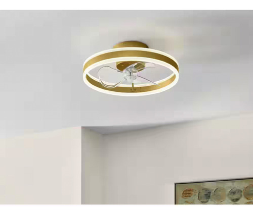 Ventilador De Techo Interior 20 Pulgadas Led Integrado Cantidad De Aspas 3 Estructura Oro Aspas Trasparentes Diámetro 35 Cm Material De Las Aspas Plástico