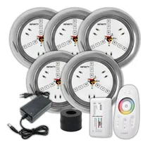Comprar Kit Iluminação Piscina 5 Refletores Led Inox Rgb +touch 50mm