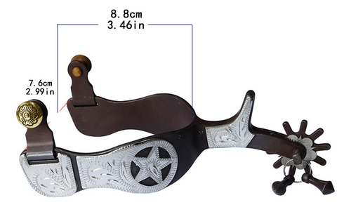 2 Piezas Western Cowboy Spurs Horse Spurs With Turnable Gear