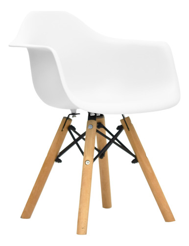 Silla De Diseño Eames Para Niños Con Brazos Blanco Bonno