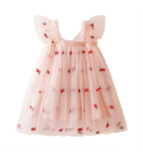 Vestido De Tul Tipo Princesa Para Niña, Casual, De Verano, C