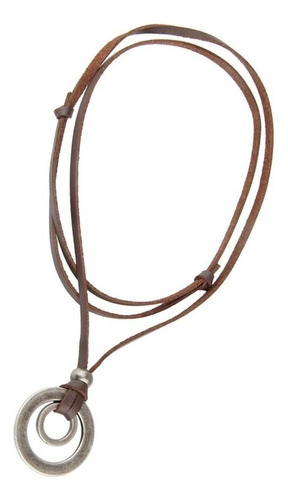 Collar De Cadena De Cuerda De Cuero Collar Colgante Vintage