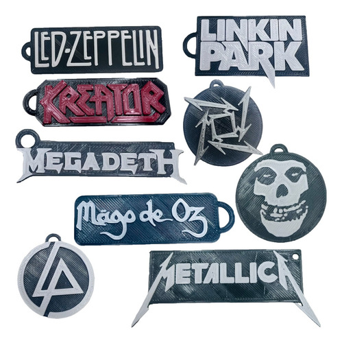 Llaveros Bandas Rock, Metal Y Mas. Impresos En 3d X 30 Unid.