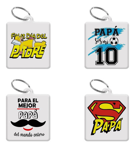 Llaveros Dia Del Padre Personalizados Por Mayor 15u Blanco