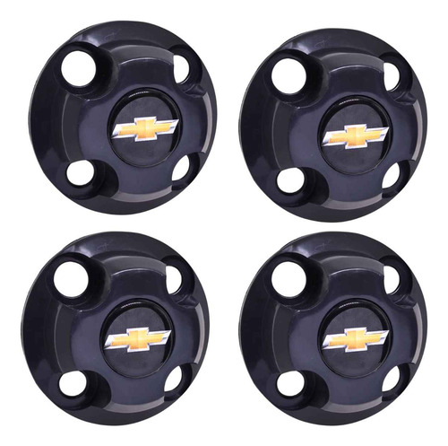 Jogo 4 Calota Miolo Roda Ferro New Black Onix Corsa Montana
