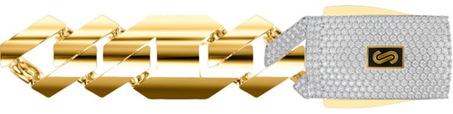 Pulso Pulsera Monaco Chain Shade Oro 10k Kilates Italiano Color Dorado Diámetro 7 Cm Largo 215 Cm