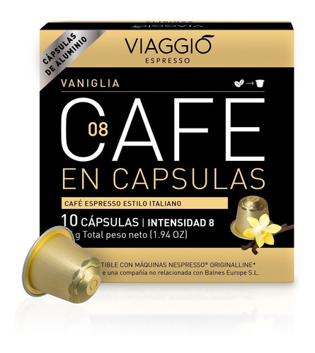 Capsula Café Viaggio Espresso Vaniglia Compatible X 10u