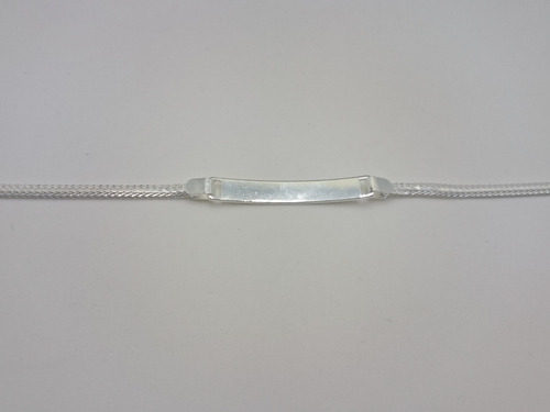 Imagem 6 de 7 de Pulseira Chapa Adulto Malha Italiana Prata 925 + Gravação