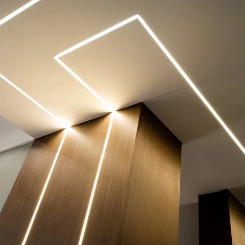 Perfil De Led Slim Para Embutir Gesso C/fita De Led E Reator